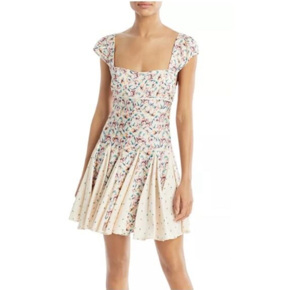 Zara Cream Floral Mini Dress